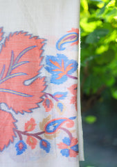 Pure Pashmina Kaani Jamawar Scarf D - 16 - Fawn