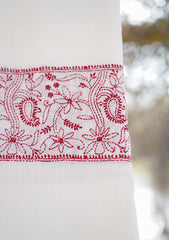 Wool Needle Work Shawl D - 39B - Off White