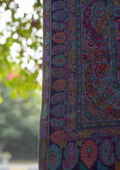Pure Pashmina Kaani Jamawar Shawl D - 62 - N Blue