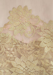 Pure Pashmina Patch Work Shawl D - 118 - L Peach