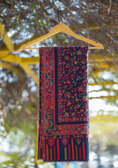 Pure Pashmina Kaani Jamawar Shawl D - 94 - N Blue