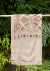 Ari Work Wool Shawl D - 54 - L Brown