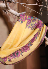 Pashmina Jamawar Scarf D#99 - Yellow