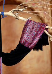 Pashmina Jamawar Shawl D#129 - Black