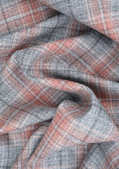 Scabal Super Fine 130's Check Selvage Wool Fabric - G Brown