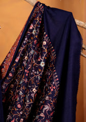 Pashmina Embroidered Jaaldar Shawl D#01 - Blue