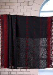 Embroidered Lawn Summer Shawl D#29 - Black