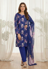 Lawn - Rubaaiyat - Digital Printed 26 - 2 By 2 - D#18 - Blue
