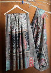 Pashmina Qalamkari Jaaldar Ari Work Shawl D#17 - Multi