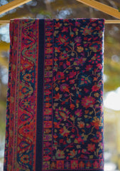 Pure Pashmina Kaani Jamawar Shawl D - 94 - N Blue