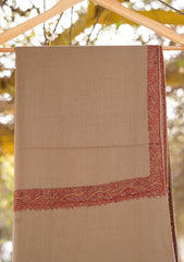 Wool Needle Work Shawl D - 37 - M Brown