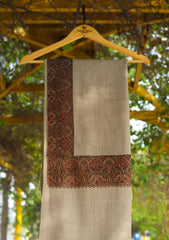 Pure Pashmina Embroidered Shawl D - 113 - L Brown