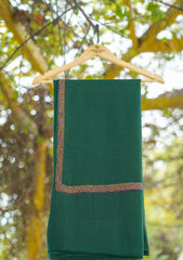 Pashmina Embroidered Shawl D - 02 - Bottle Green