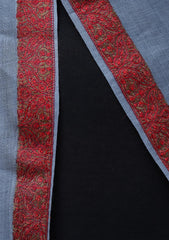 Pashmina Kashmiri Work Shawl D - 0025 - D Red