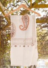 Pashmina Ari Work Shawl D - 113 - Off White