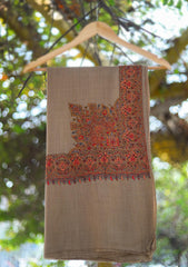 Pashmina Emboridered Shawl D - 72 - L Brown