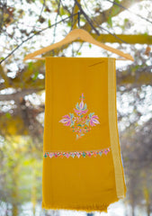 Wool Needle Work Shawl D - 31 - Mustard