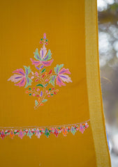 Wool Needle Work Shawl D - 31 - Mustard