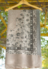 Pure Pashmina Kaani Jamawar Shawl D - 59 - L Brown