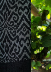 Pure Pashmina Kaani Jamawar Shawl D - 81 - Grey Black