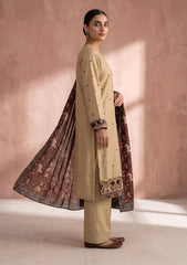 Formals - Fancy Silk Embroidered - 3 Pcs Suit - D#01 - S Maroon