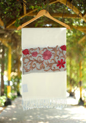 Ari Work Pashmina Scarf D - 14 - Off White