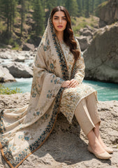 Winter - Riwaj - Printed Marina - 3 Pcs - Wool Shawl 25 - D#41