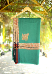 Pashmina Kashmiri Work Shawl D - 01 - DS Green