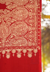 Pashmina Ari Work Shawl D - 112 - Maroon