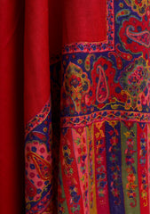 Pashmina Kashmiri Work Shawl D - 0024 - D Red