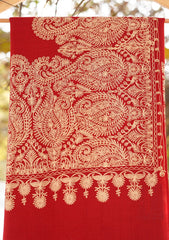 Pashmina Ari Work Shawl D - 112 - Maroon