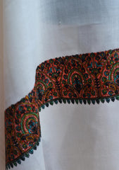 Pashmina Kashmiri Work Shawl D - 0023 - Off white