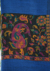 Pashmina Kaani Jamawar Shawl D - 77 - Ink Blue