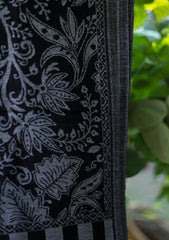 Pashmina Net Patch Work Scarf D - 17 - Grey Black