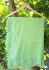 Pashmina Net Patch Work Scarf D - 04 - Green