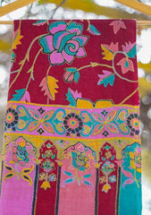 Pure Pashmina Qalamkari Shawl D - 08 - Maroon