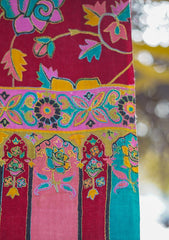 Pure Pashmina Qalamkari Shawl D - 08 - Maroon