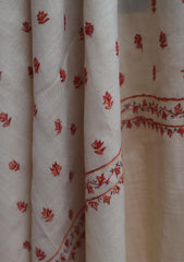 Pashmina Kashmiri Work Shawl D - 0021 - Off white