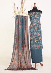 Winter - Rubaaiyat - D Prints - Marina 26 - Wool Shawl - RPM#14 - D Green