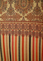 Digital Printed Wool Shawl D - 13 - Brown