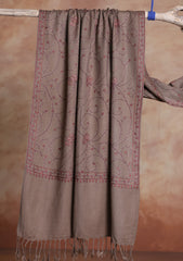 Pashmina Kashmiri Jaaldar Scarf D#32 - Brown