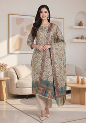 Winter - Riwaj - Printed Pashmina - 3 Pcs Suit - D#07 - L Skin