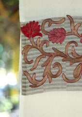 Ari Work Pashmina Scarf D - 14 - Off White