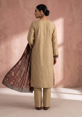 Formals - Fancy Silk Embroidered - 3 Pcs Suit - D#01 - S Maroon