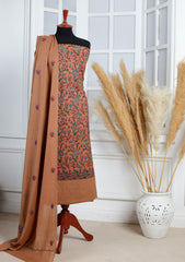 Winter - Riwaj - Pashmina Embroidered Suit - Edit 25 - D#12 - Brown
