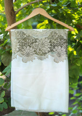 Pashmina Net Patch Work Scarf D - 01 - Off White