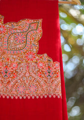 Pashmina Emboridered Shawl D - 112 - Red