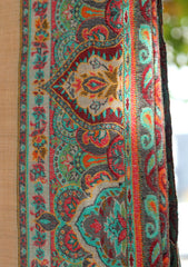 Pashmina Kashmiri Work Shawl D - 26 - Brown