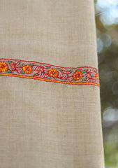 Pure Pashmina Kashmiri Work Shawl D - 22 - Skin