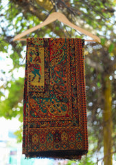 Pure Pashmina Kaani Jamawar Shawl D - 64 - M Black